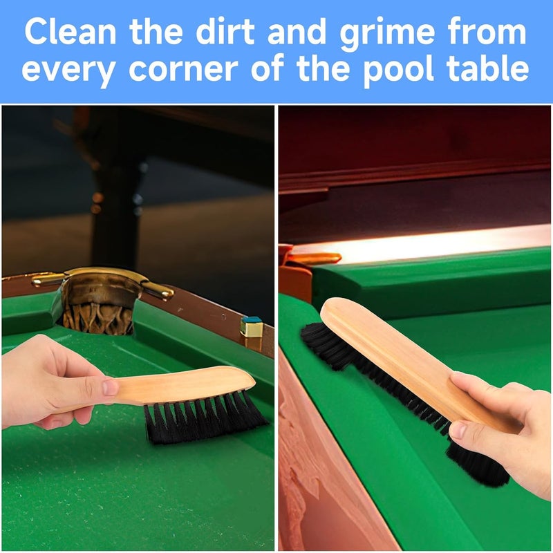 CONLI 10 Pcs Pool Table Cleaning Kit - Solid Wood Pool Table Brush & Rail Brush Cleaning Tools for Billiards Table Felt - Image 3